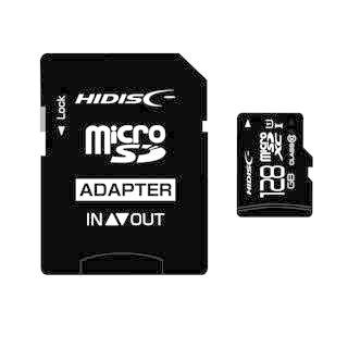 HIDISC/ハイディスク microSDHCカード 128GB CLASS10 UHS-1対応 HDMCSDX128GCL10UIJP3 ※SD変換アダプタ付き｜murauchi｜02