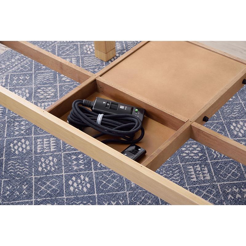 東谷 ROOM ESSENCE 日本製 天板120×75cm 天然木 継脚こたつ KTJ-120NA ナチュラルの画像