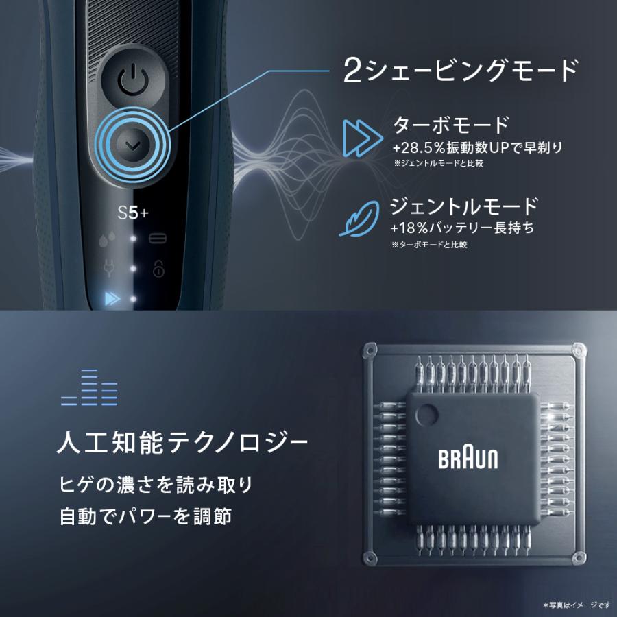 BRAUN ブラウン シェーバー ブラウン 電気シェーバー シリーズ5+ 洗浄器付 53-A72000cc アズールブルー