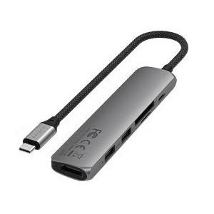 Satechi サテチ Satechi 6-in-1 USB-C Slim Multiport Adapter (Space Gray) PST-P6SM