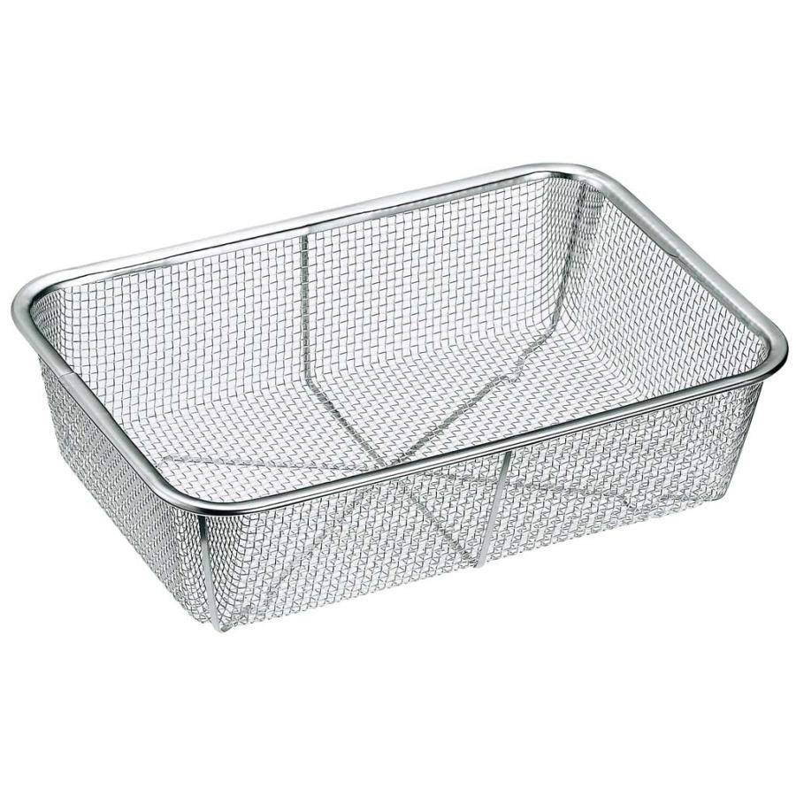 SHINETSU 新越ワークス 18−8 特角深型 ザル 6号 300×205