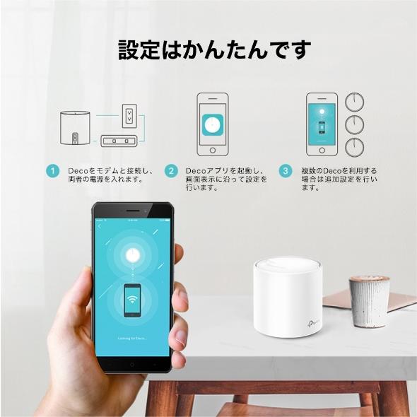 TP-Link ティーピーリンク Wi-Fi 6対応 AX1800 メッシュ Wi-Fi システム Deco X20 1個パック Deco X20 1P_4