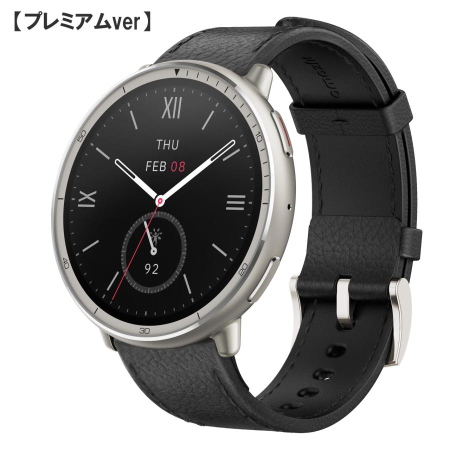 amazfit アマズフィット Active 2 【ブラックレザー】【プレミアム】 sp170073-C22 の商品画像