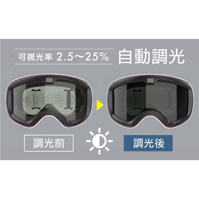 wicue ウィキュー 0.1秒瞬間調光スキーゴーグル スマート液晶 【ブルー