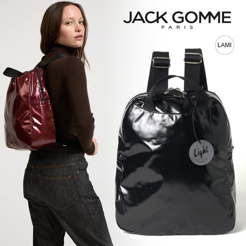 美品　ジャックゴム　リュック　ライトオリジナルラミ　ポーチ付き　ブラック Jack Gomme ジャックゴム LAMI【ブラック】リュック バックパック