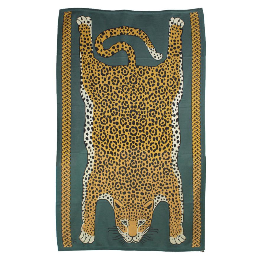 INOUI EDITIONS イヌイエディション THROW 130 LEOPARD【ヒョウ】【グリーン】大判 コットン ビーチタオル LEOPARD 08808の画像