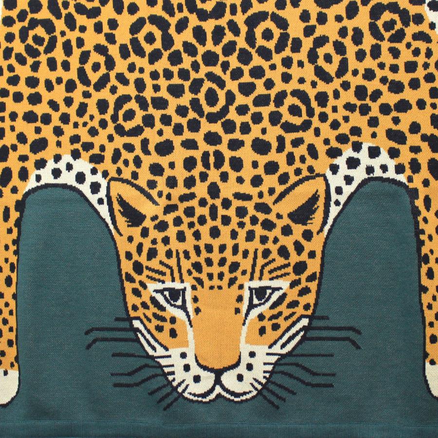 INOUI EDITIONS イヌイエディション THROW 130 LEOPARD【ヒョウ】【グリーン】大判 コットン ビーチタオル LEOPARD 08808の画像