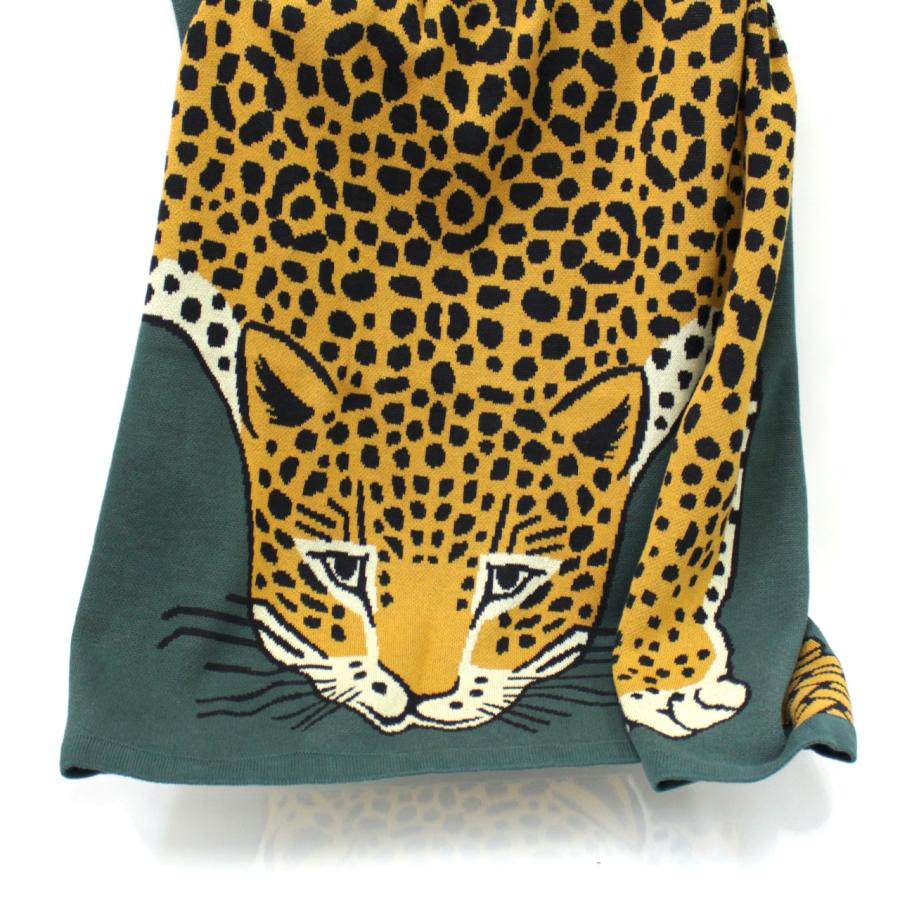 INOUI EDITIONS イヌイエディション THROW 130 LEOPARD【ヒョウ】【グリーン】大判 コットン ビーチタオル LEOPARD 08808の画像