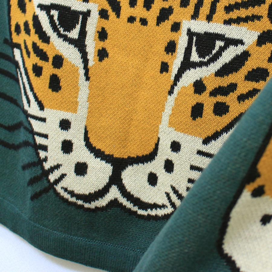INOUI EDITIONS イヌイエディション THROW 130 LEOPARD【ヒョウ】【グリーン】大判 コットン ビーチタオル LEOPARD 08808の画像