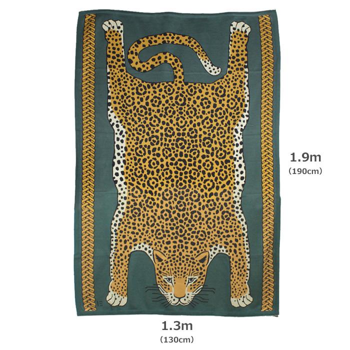 INOUI EDITIONS イヌイエディション THROW 130 LEOPARD【ヒョウ】【グリーン】大判 コットン ビーチタオル LEOPARD 08808の画像