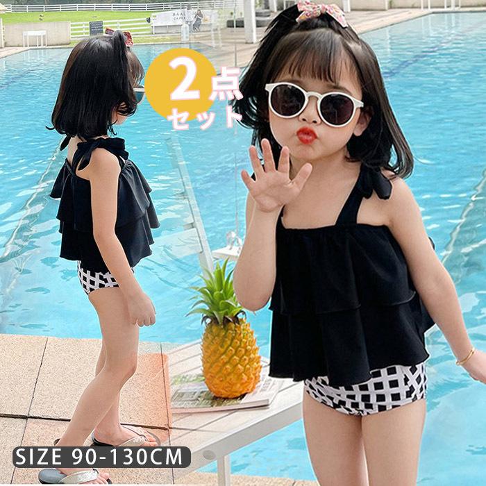 水着 女の子 女児 キッズ水着 キッズ スクール水着 ベビー水着 ノースリーブ セパレート 2点セット キャミソール ショーツ ひも付き ギャザー スクール 水遊び Mszy1131 村山商事 通販 Yahoo ショッピング