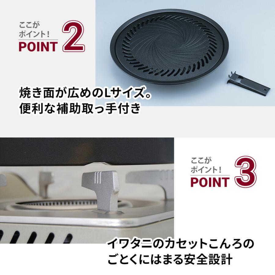 イワタニ 焼肉プレート Ｌ カセットフー専用アクセサリー CB-A-YPL 岩谷 iwatani カセットコンロ用 プレート 鉄板  補助取っ手付 フッ素加工 爆買 | カセットフー | 02