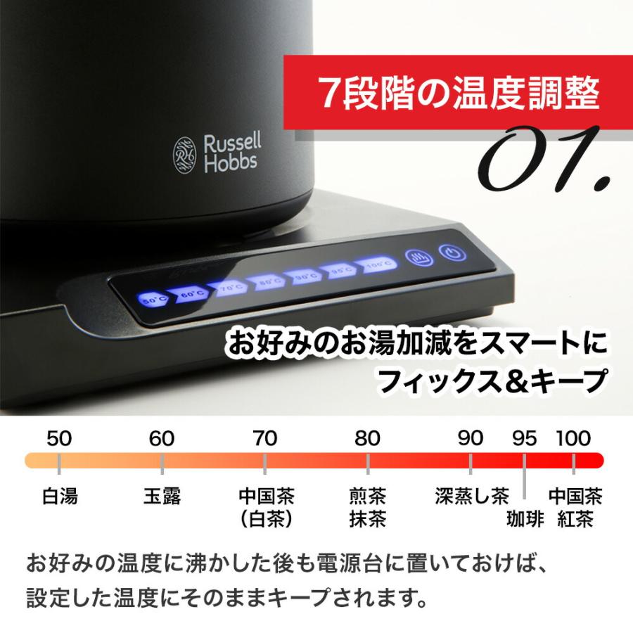 ラッセルホブス Russell Hobbs Tケトル 7106JP-WH / 7106JP-BK 電気ケトル 電気ポット ポット 600ml 湯沸かしポット 湯沸かし器 保温機能 軽量 シンプル おしゃれ キッチン イギリス コンパクト スタイリッシュ 人気 ギフト プレゼント カフェ シンプル デザイン RUSSELL HOBBS（ラッセルホブス） Russell Hobbs Tケトル 7106JP-WH