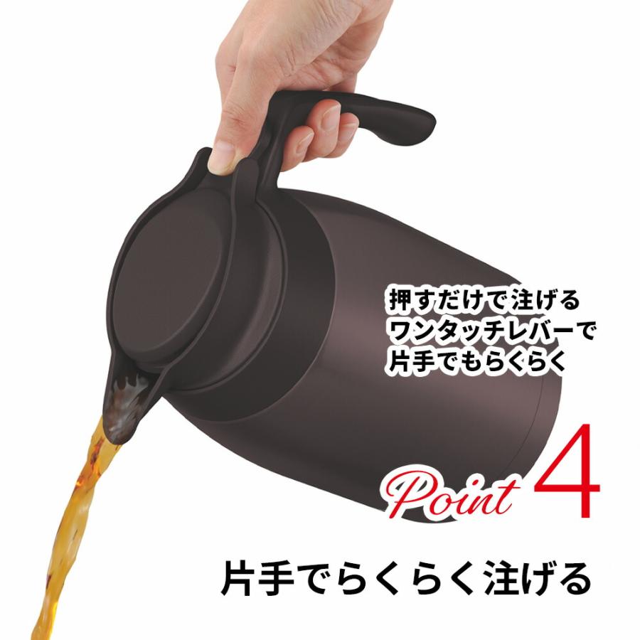 THERMOS（サーモス） ステンレス ポット 1L TTG-1000 魔法瓶 食洗機
