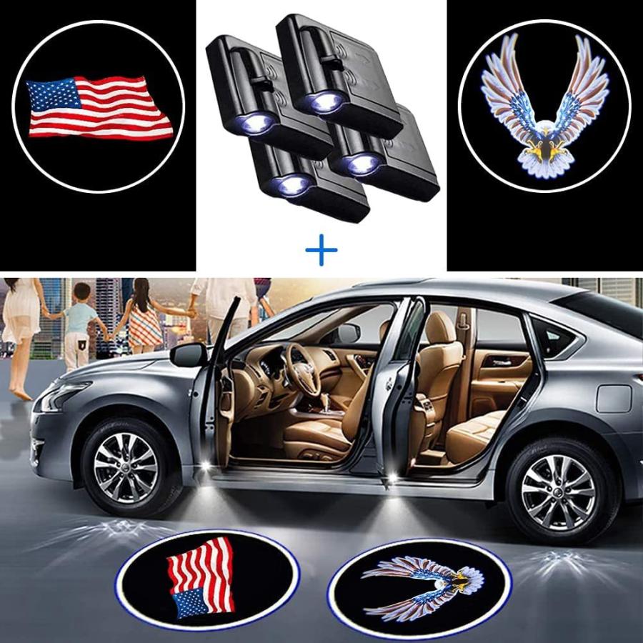正規品 アメリカ国旗車ドアロゴプロジェクターライト Peace Hawk Ghost Shadow Ledカーテシー車ドアライト すべてのブランドの車にフィット 2個 アメリカ国旗 2 オープニング大放出セール Turningheadskennel Com
