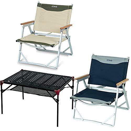 欲しいの Beach Low Ultralight 2 iClimb Chair G Camping Beach Outdoor Person Two for Compact Bundle%カームマー%Ultralight Table Extendable Out Hollow 1 and アウトドアチェア