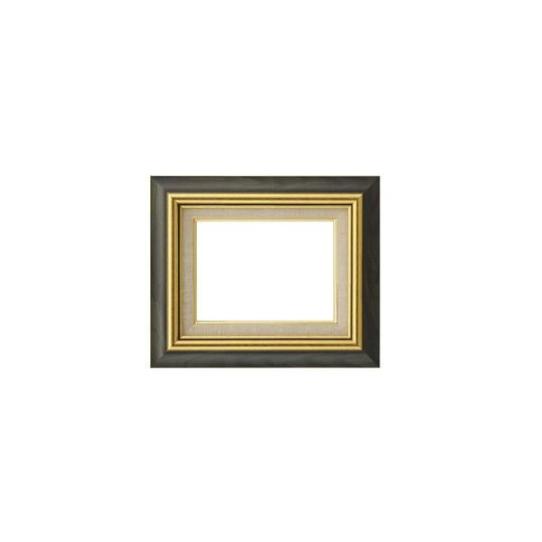 日本製 油絵額縁/フレーム 〔F4号/グリーン〕 壁掛けひも/アクリル