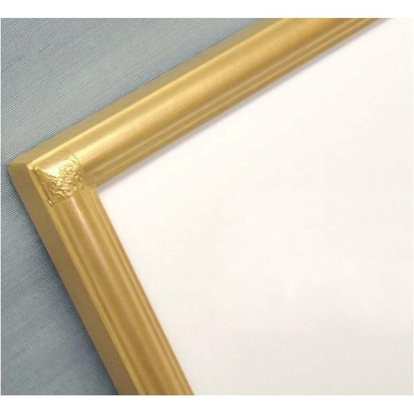 お得 〔長方形額〕木製額 縦横兼用 前面アクリル仕様 細い金銀色長方形額（600×300mm）ゴールド