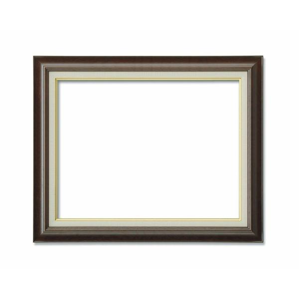 Pサイズ額〕 油絵額 キャンバス額 木製 茶色 P15号（652×500mm）ブラウン