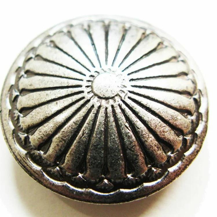 菊柄コンチョ コイン ボタンネジセット ネジ式 30mm 送料無料 : 革 