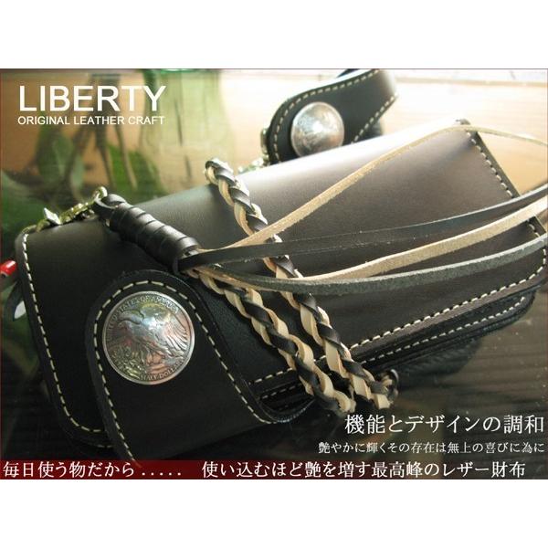 本革 メンズ 長財布 財布 最高峰サドルレザ-ウォレット 長革財布 LIBERTY イーグル CE1 コンチョ付き 新品 レザー バイク｜musashiya｜03