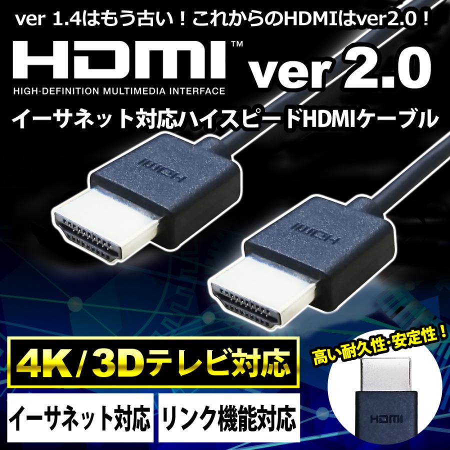 hdmiケーブル 3m Ver2.0 ハイスピード ブラック 極細 スリム PS4 3D 4K HDMI ケーブル ハイスペック 1年保証  イーサネット 業務用 リンク機能 ARC HDR HEC UL.YN :4589684729064:むさしのジャパン - 通販 -  Yahoo!ショッピング