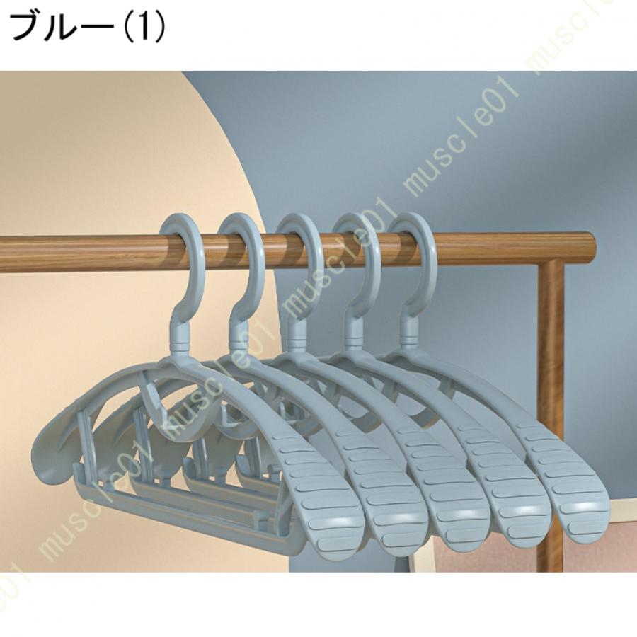 ハンガー スーツハンガー すべらないハンガー 10本組 多機能収納 360度回転フック 曲げれる 省スペース 物干しハンガー 乾湿両用 ブラック洋服用ハンガー｜muscle01｜08