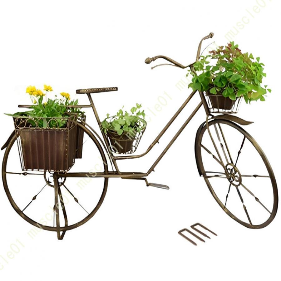 フラワースタンド 植物スタンド 自転車型 花台 ガーデンラック おしゃれ ガーデニング棚 棚 鉢植え 観葉植物 盆栽の飾り台 室内 プランター置き ベランダ 玄関｜muscle01｜03