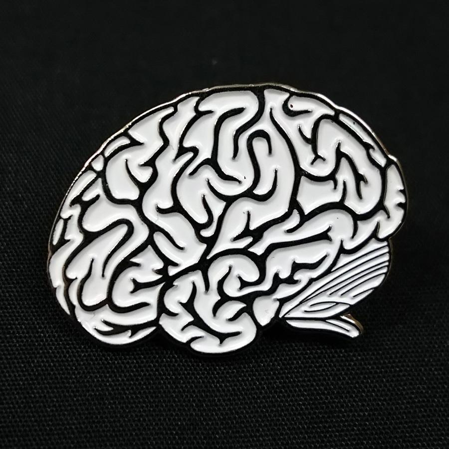 【アナトミーピンバッチ】側面の脳（Brain White Lateral view) | 