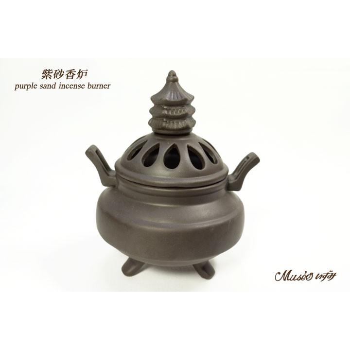 セージ・お香が良く燃える 天然石・空間の浄化用 文昌塔紫砂浄化香炉