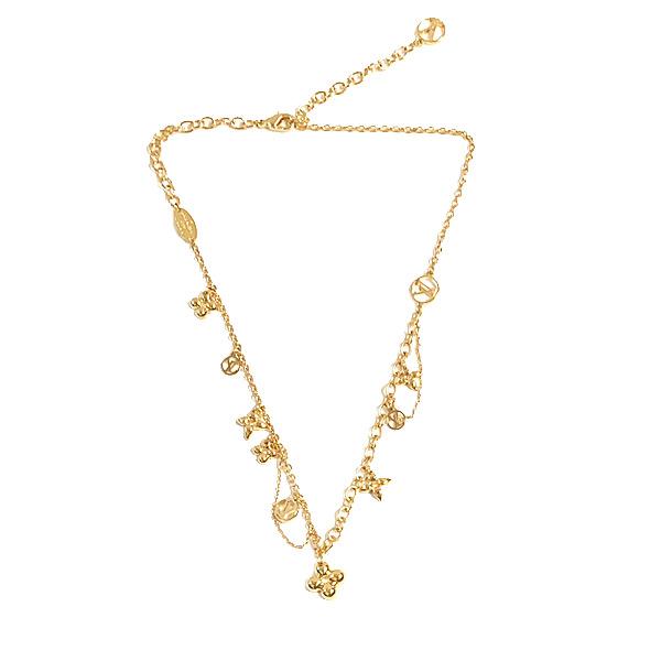 ヴィトンイエローハートフラワーチャームネックレス、チョーカー