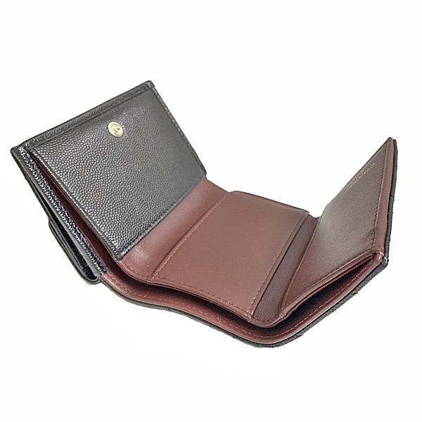 ≪新品≫シャネル スモールフラップウォレット 折り財布 キャビア マトラッセ ミニ 黒 ブラック ゴールド金具 AP0230 B10583 C3906の画像