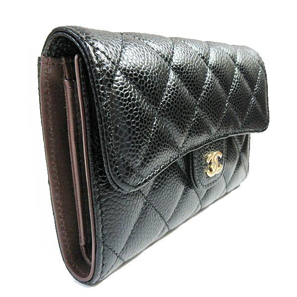 CHANEL　シャネル　ラウンド　ミディアム　財布　キャビアスキン　ジッピー　黒 ≪新品≫CHANEL シャネル ミディアム フラップ ウォレット