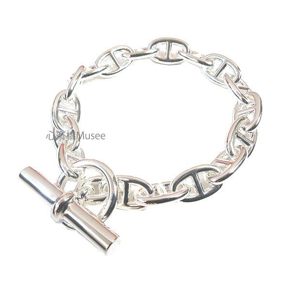 シェーヌダンクルシルバーチェーンブレスレット エルメス シェーヌダンクル チェーンブレスレット GMサイズ w