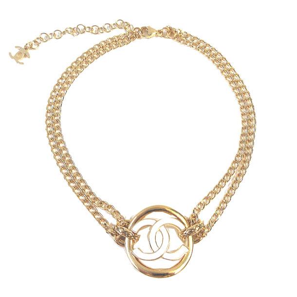 ≪新品≫CHANEL シャネル 2022年春夏コレクション CCマーク チョーカー ゴールド ホワイト 白 ネックレス COCO AB8355 B08186 NI267 メタル 箱 リボンの画像