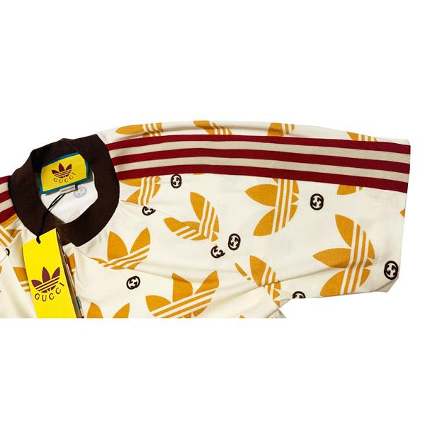 ≪ 新品 ≫ adidas x Gucci メンズ トレフォイル プリント Tシャツ XS サイズ グッチ　アディダス スペシャルパッケージの画像
