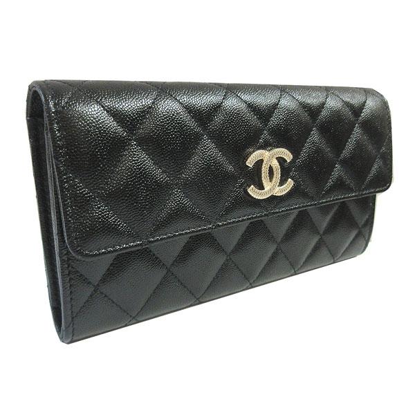 【売り切りお値下げ】 ≪新品≫CHANEL シャネル 2022年プレコレクション フラップ 長財布 AP2961 B08937 94305 黒 ゴールド金具 BIG CCマーク キャビアスキン 箱 リボン 【4595395370】(164560円)