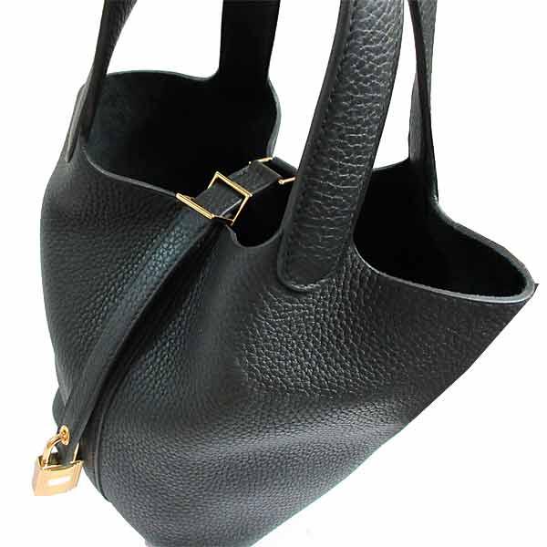 ピコタン ≪新品≫ エルメス PM カデナロック 黒 ゴールド金具