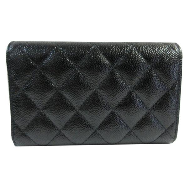 ≪新品≫CHANEL シャネル 2022年 ミディアム　フラップ ウォレット 中財布 AP3051 B09324 94305 黒 ゴールド金具 BIG  CCマーク キャビアスキン 箱 リボン