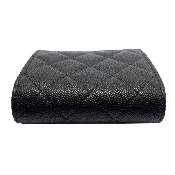 ≪ 新品 ≫ CHANEL シャネル スモールウォレット 折り財布 キャビア マトラッセ ミニ ブラック ゴールド金具 AP3178 Y33352 C3906 黒 グレインドカーフスキンの画像