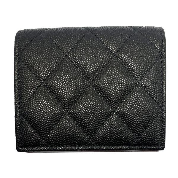 ≪ 新品 ≫ CHANEL シャネル スモールウォレット 折り財布 キャビア マトラッセ ミニ ブラック ゴールド金具 AP3178 Y33352 C3906 黒 グレインドカーフスキンの画像