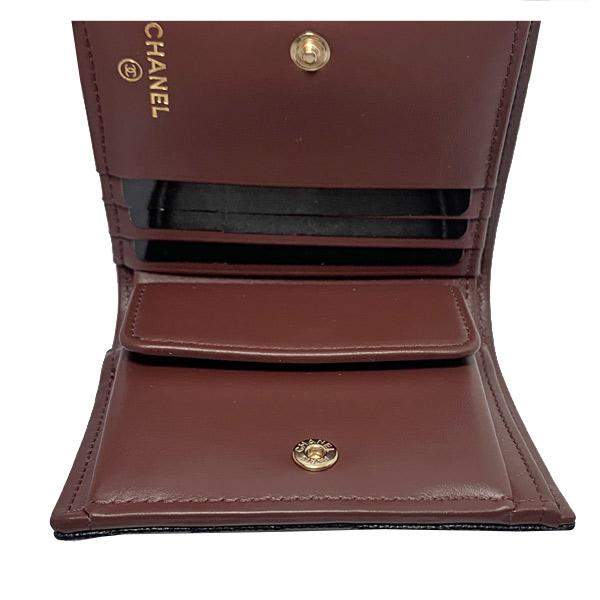≪ 新品 ≫ CHANEL シャネル スモールウォレット 折り財布 キャビア マトラッセ ミニ ブラック ゴールド金具 AP3178 Y33352 C3906 黒 グレインドカーフスキンの画像