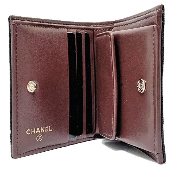 ≪ 新品 ≫ CHANEL シャネル スモールウォレット 折り財布 キャビア マトラッセ ミニ ブラック ゴールド金具 AP3178 Y33352 C3906 黒 グレインドカーフスキンの画像