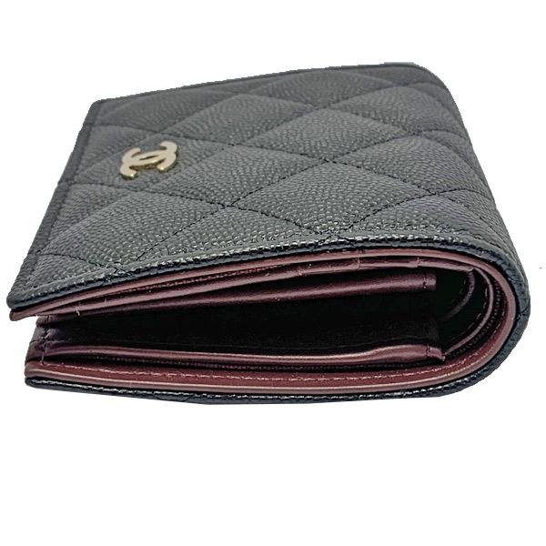 ≪ 新品 ≫ CHANEL シャネル スモールウォレット 折り財布 キャビア マトラッセ ミニ ブラック ゴールド金具 AP3178 Y33352 C3906 黒 グレインドカーフスキンの画像