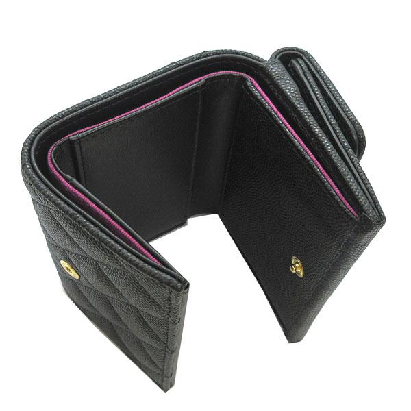 ≪新品≫シャネル マトラッセ フラップ スモールウォレット 財布 ミニ キャビア 黒 ブラック ゴールド金具 Big CCマーク AP3518 B13703 94305 CHANELの画像