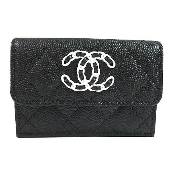 ≪新品≫シャネル CHANEL 19 ナインティーン スモール フラップ ウォレット 財布 ブラック 黒 白 AP3711 B14298 94305 ホワイトの画像