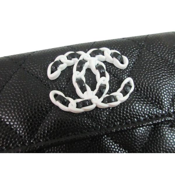 ≪新品≫シャネル CHANEL 19 ナインティーン スモール フラップ ウォレット 財布 ブラック 黒 白 AP3711 B14298 94305 ホワイトの画像
