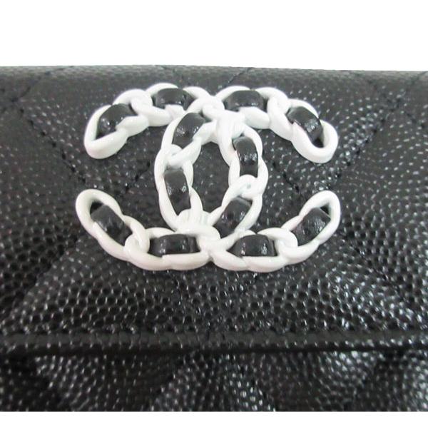 ≪新品≫シャネル CHANEL 19 ナインティーン スモール フラップ ウォレット 財布 ブラック 黒 白 AP3711 B14298 94305 ホワイトの画像