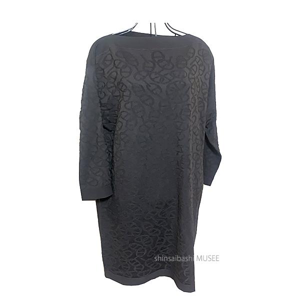 新品　HERMES エルメス シェーヌダンクル　ワンピース ブラック　44 XL HERMES（エルメス） ≪ 新品 ≫ 2024年春夏 ROBE MANCHES LONGUES 40