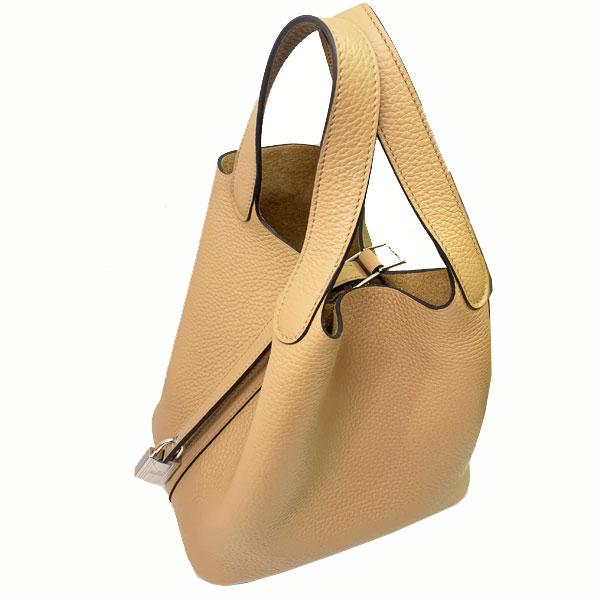 カデナ:エルメス　オーダー　キューブバッグ　フランストリヨン　PM ピコタン ≪新品≫ エルメス PM カデナロック チャイ シルバー金具